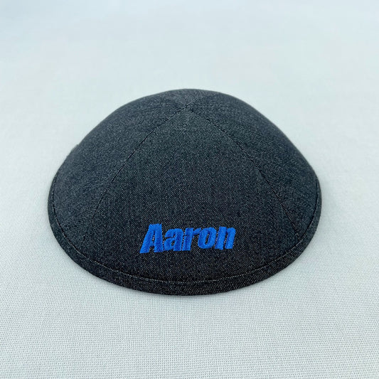 Black Denim Personalised Kippot