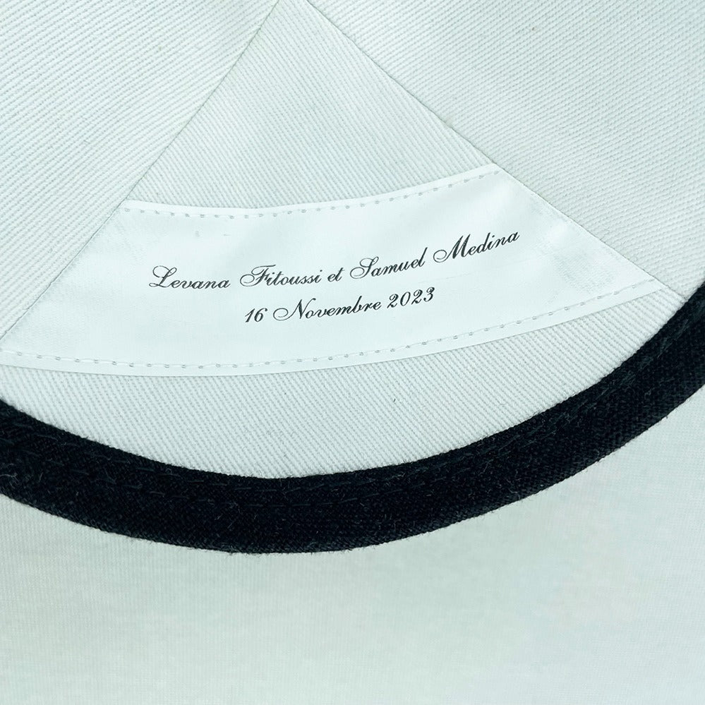 Black Linen Personalised Kippot