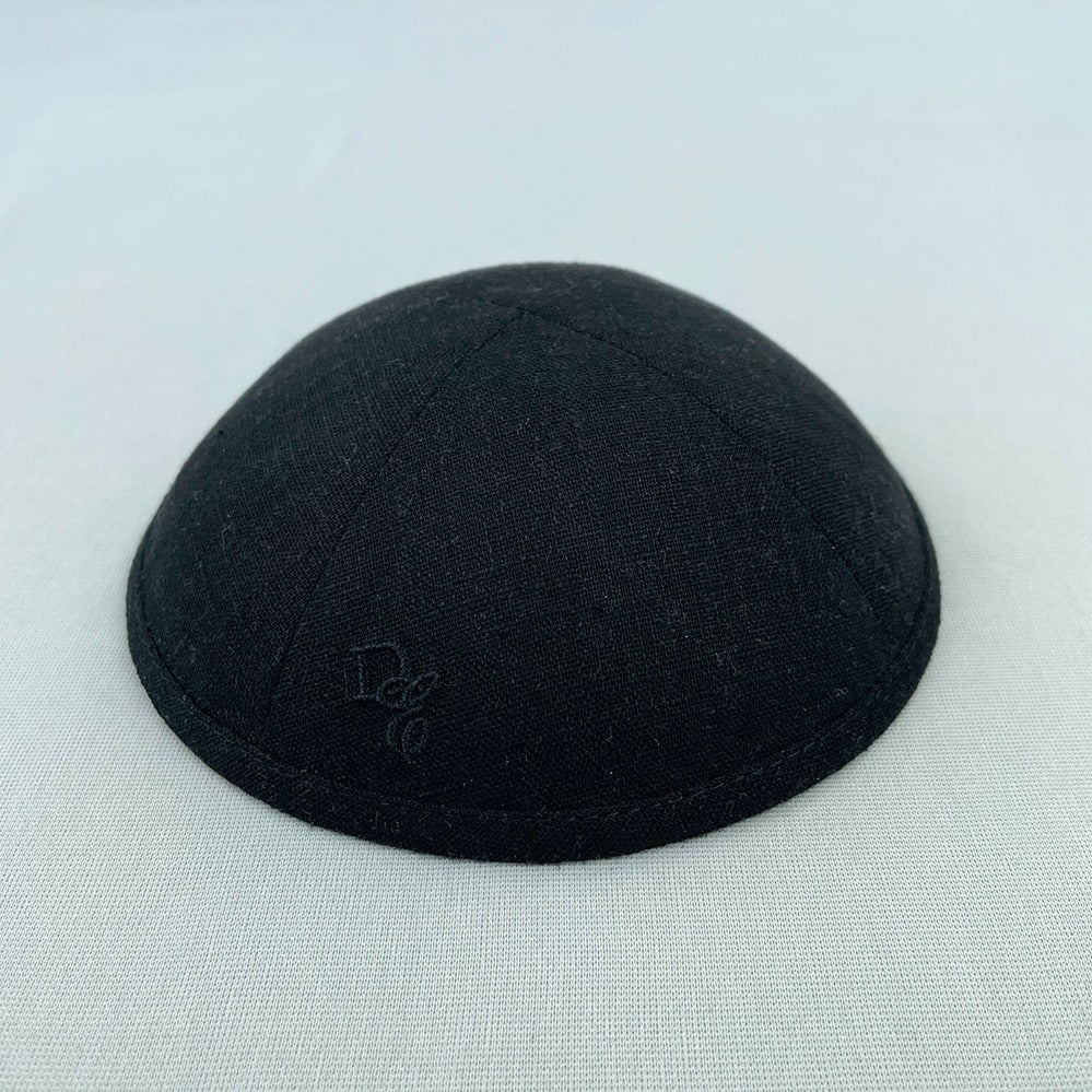 Black Linen Personalised Kippot