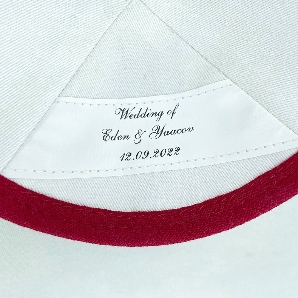 Red Linen Personalised Kippot