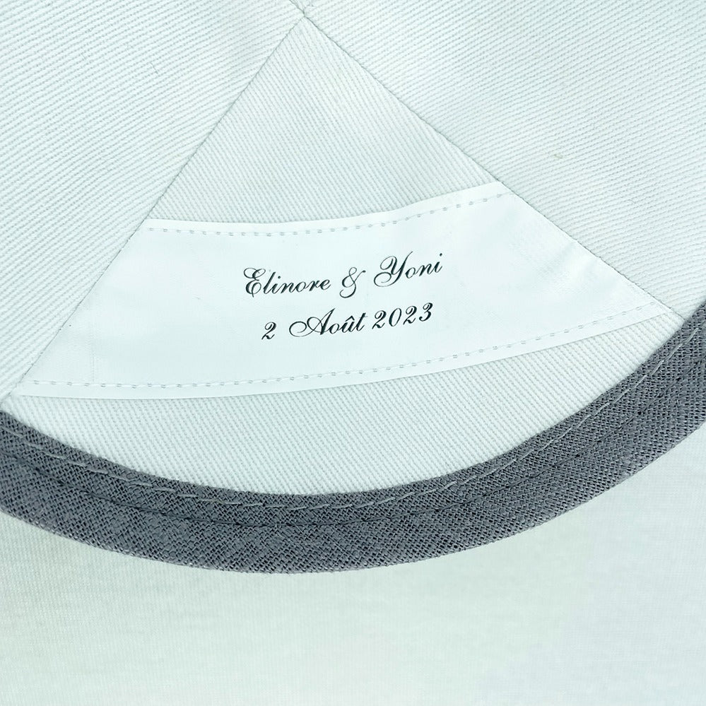 Grey Linen Personalised Kippot