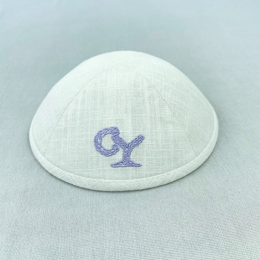 Ivory Linen Personalised Kippot