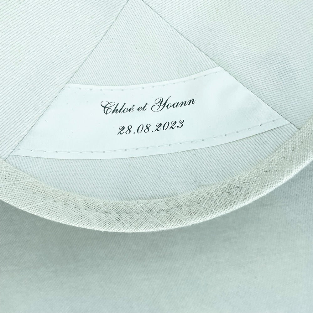 Ivory Linen Personalised Kippot