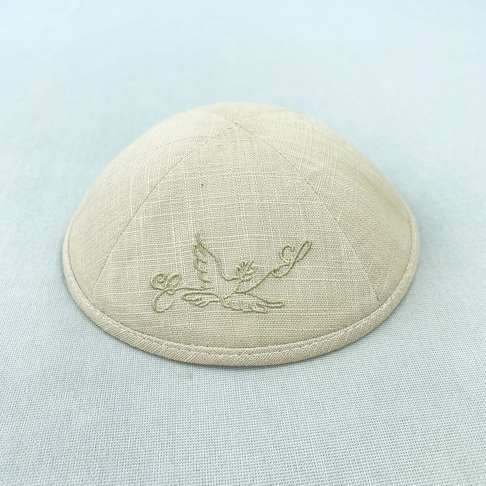 Nude Linen Personalised Kippot