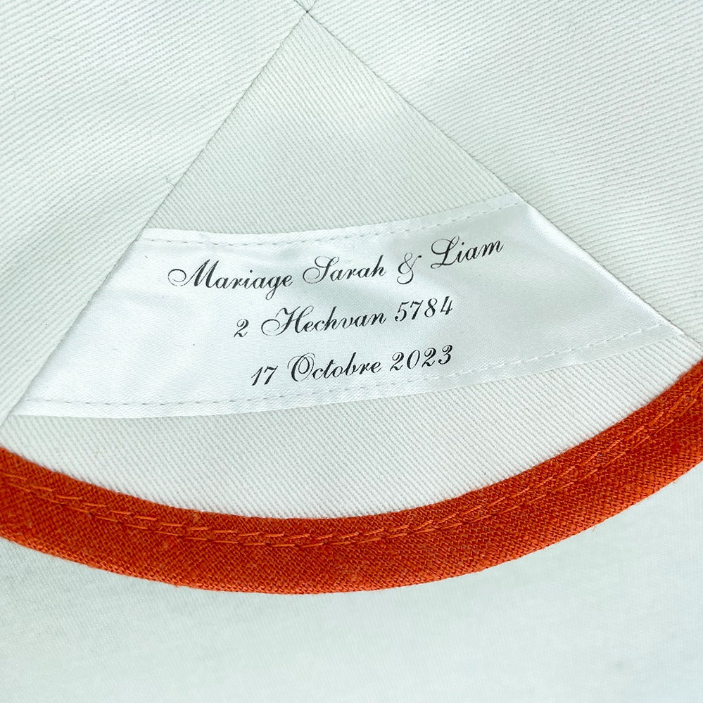 Orange Linen Personalised Kippot