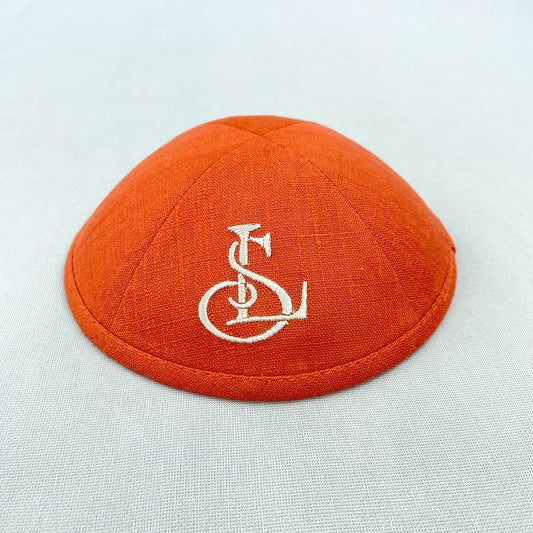 Orange Linen Personalised Kippot