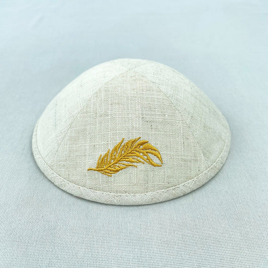 Oatmeal Linen Personalised Kippot