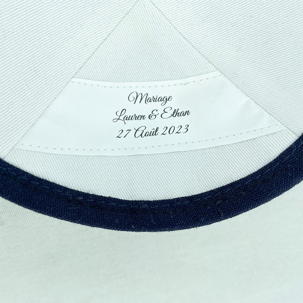 Navy Linen Personalised Kippot