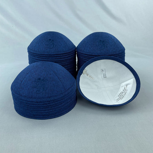 Blue Black Woven Kippot