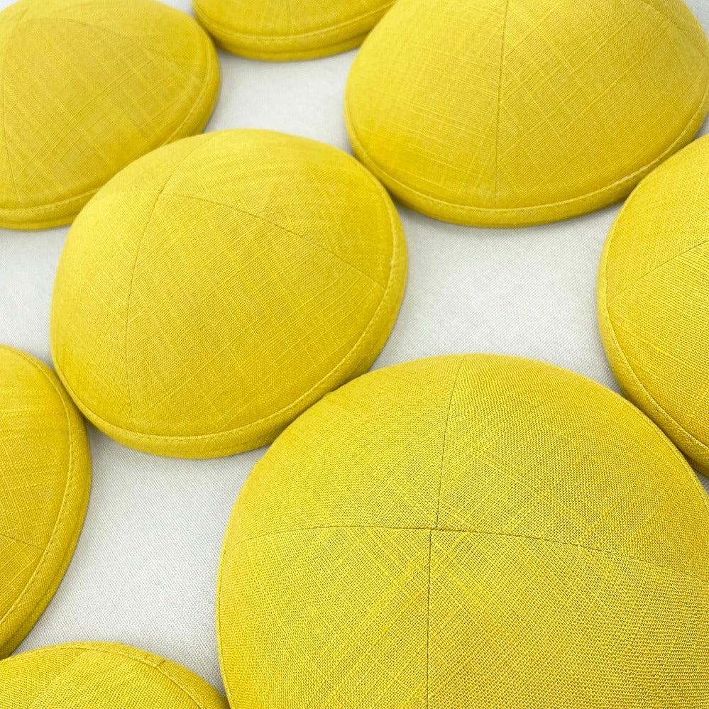 Yellow Linen Personalised Kippot