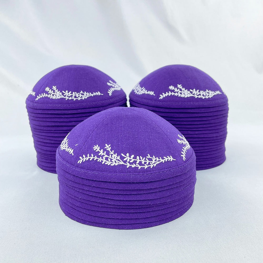 Purple Linen Personalised Kippot