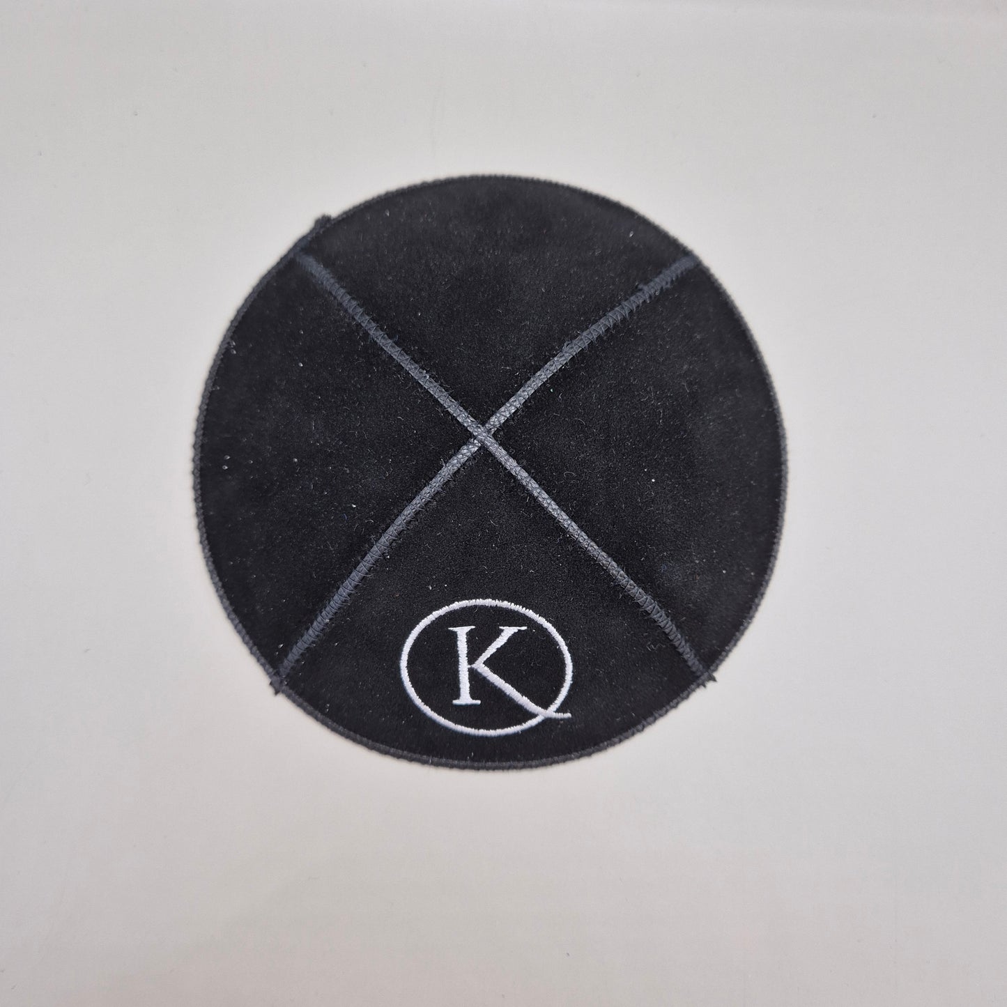 Black Cow Hide Leather Personalised Kippot