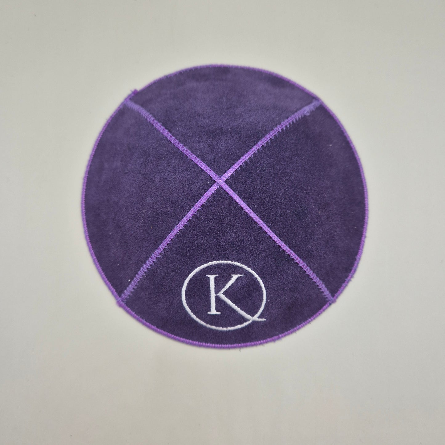 Purple Cow Hide Leather Personalised Kippot