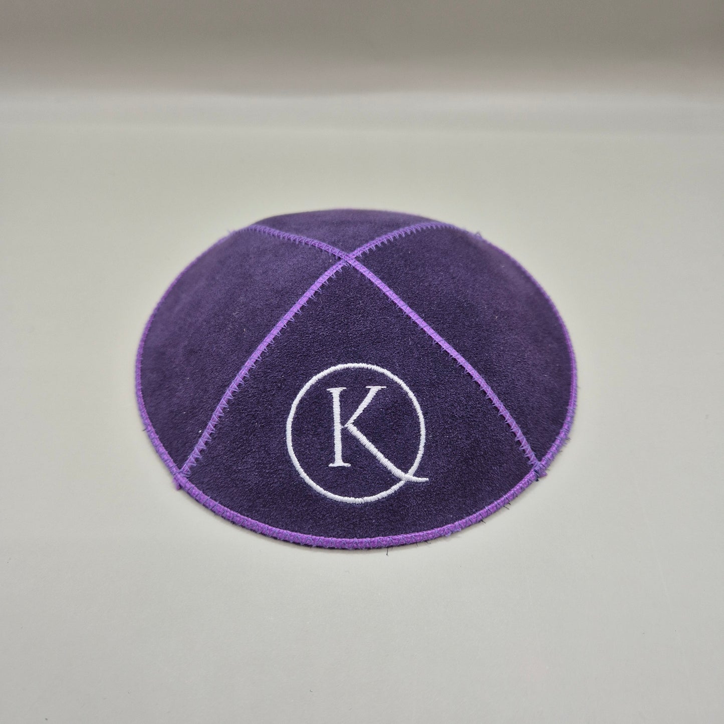 Purple Cow Hide Leather Personalised Kippot