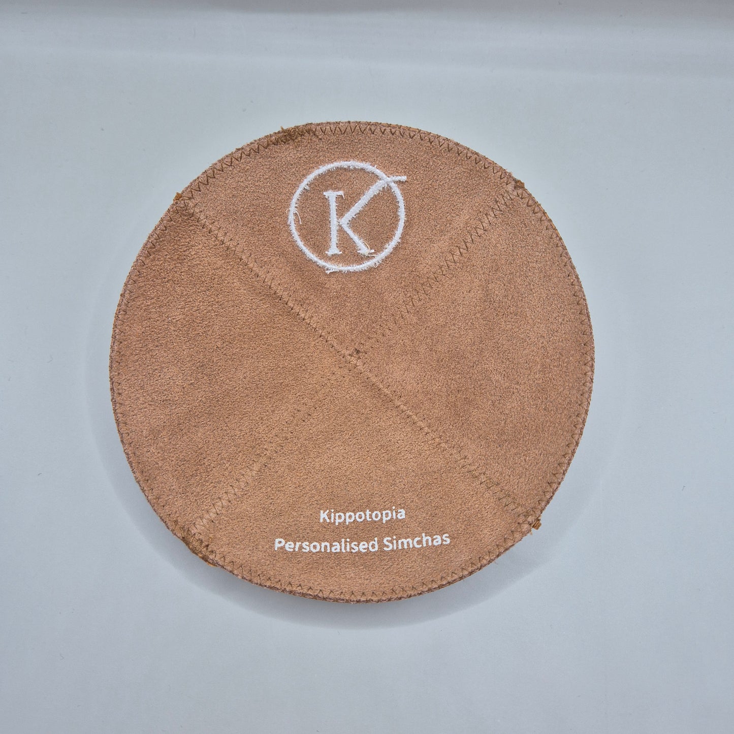 Tan Cow Hide Leather Personalised Kippot